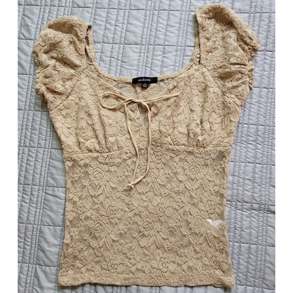 Ambiance Nude lace top